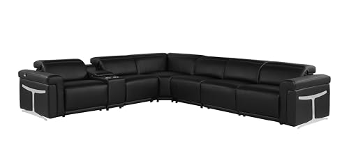 6-Piece Italian Leather Sectional Sofa with Power Reclining Seats Y178276