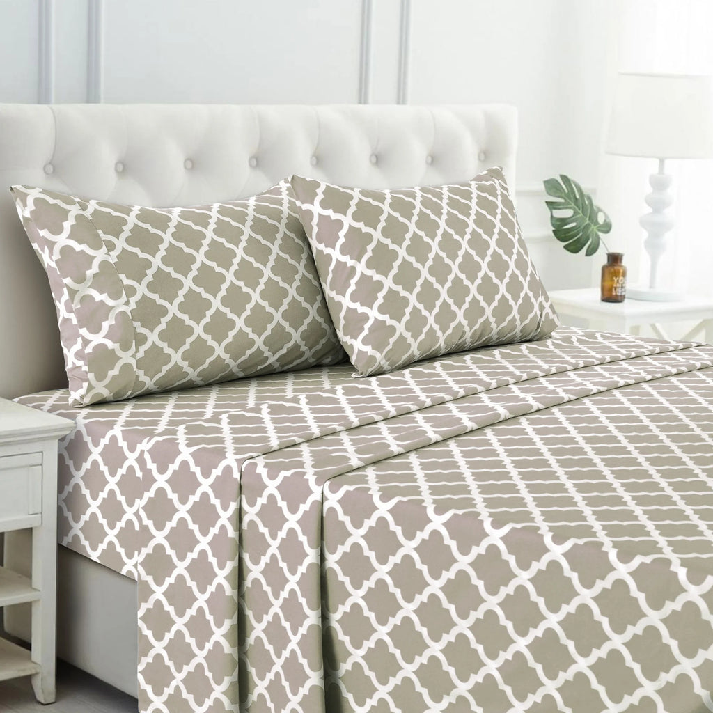 Queen Size 4 Piece Microfiber Deep Pocket Bed Sheets Set U3026