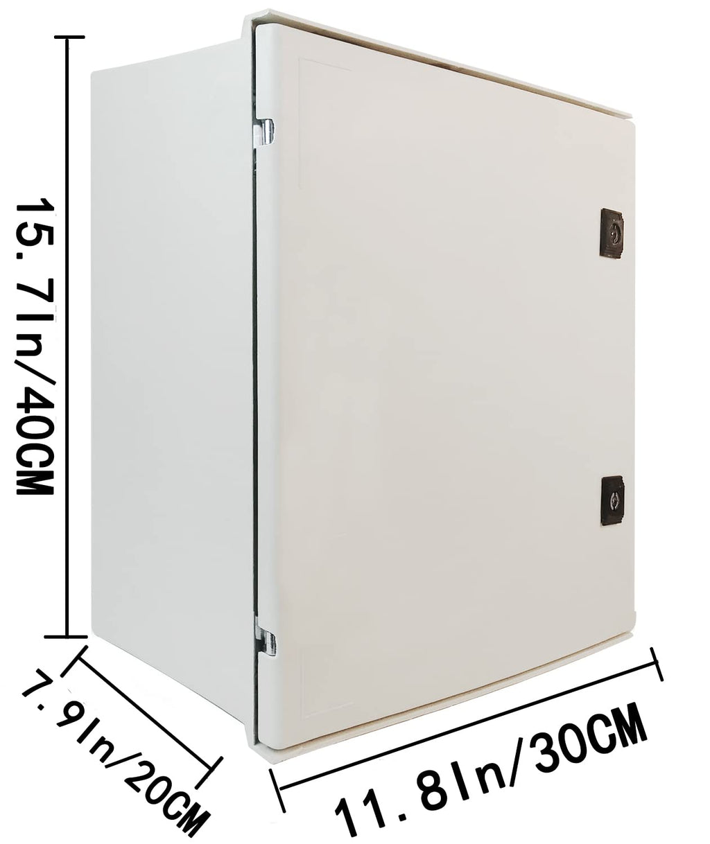 19.7×15.7×7.9 Fiberglass IP65 Weatherproof Wall-Mounted Electrical Enclosure Box J61351