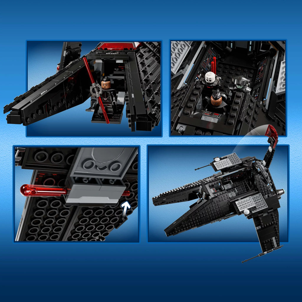 Buildable Toy Starship with Blue and Double-Bladed Red Lightsabers L1676