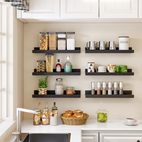 Rustic Brown Wall Shelves Set of 8 F15470