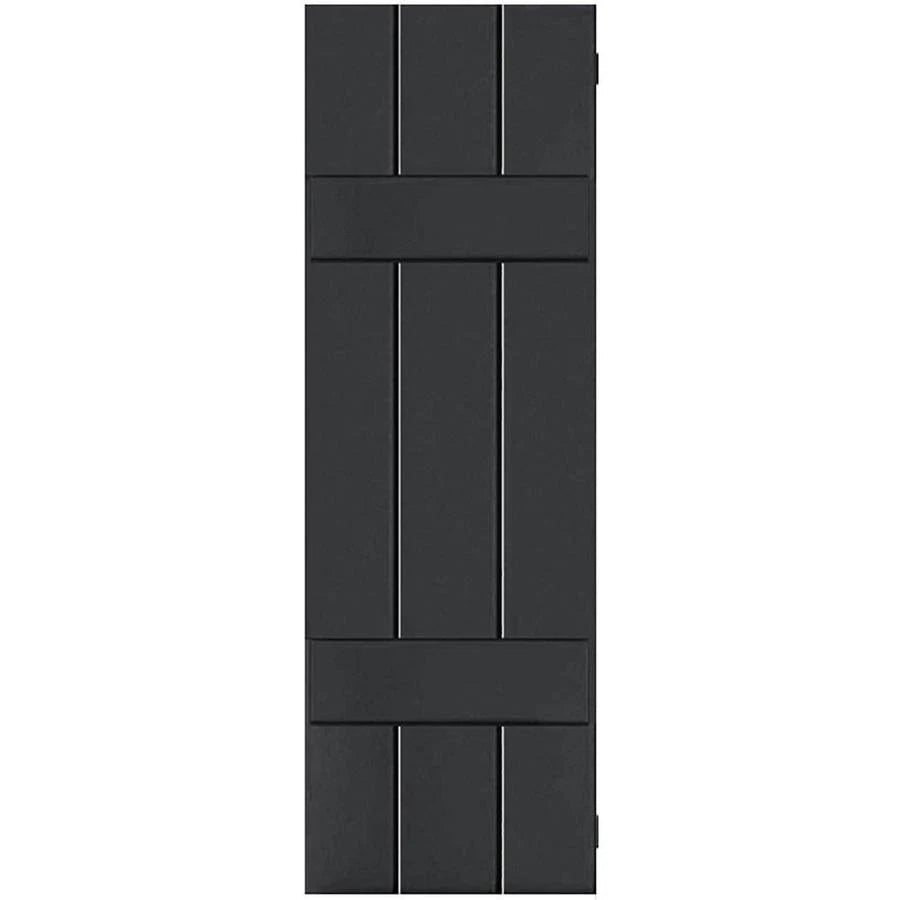 Black Western Red Cedar Board and Batten Shutters Pair A367830