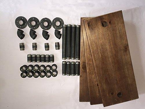 Industrial Pipe Bookcase Wall Shelf, Rustic Floating Wood Shelves 24'' M89715