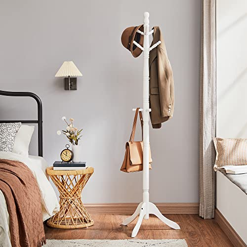 Solid Wood Coat Rack with 10 Hooks Q70111