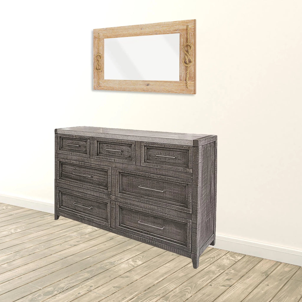 Gray Solid Wood Seven Drawer Triple Dresser R75461