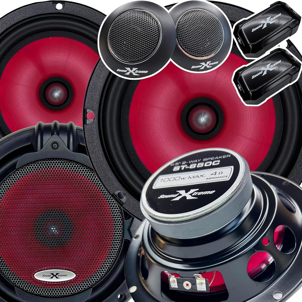2 Pairs 6.5-Inch 2-Way Car Audio Component Speaker System G7370