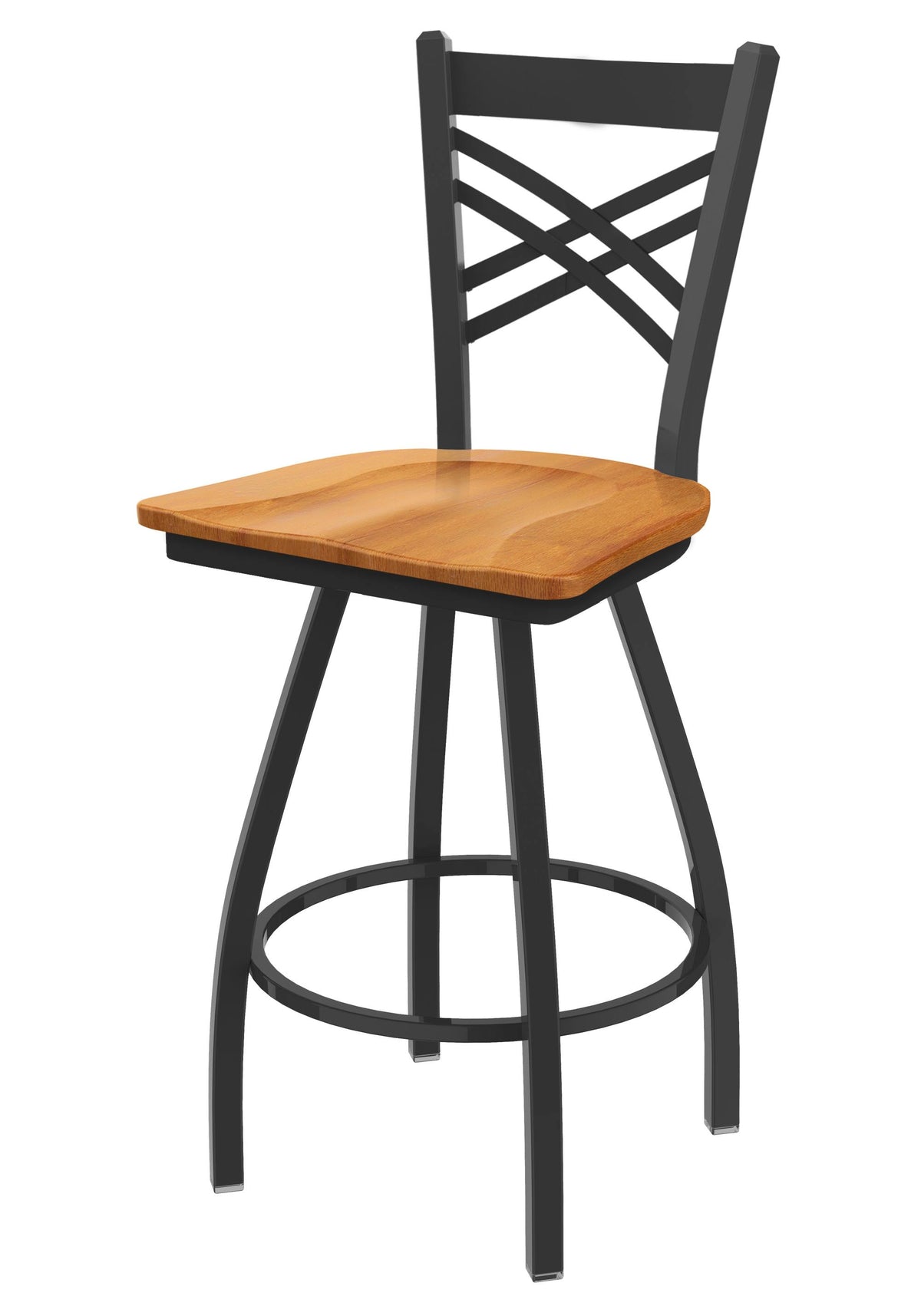 Pewter Swivel Stool with Medium Maple Seat I435540
