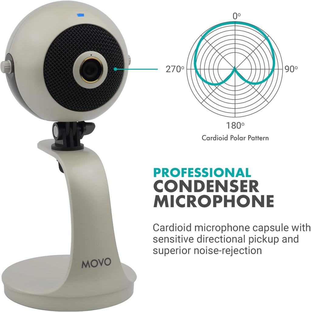 Pearl White 1080p HD Webcam and Condenser Microphone K297