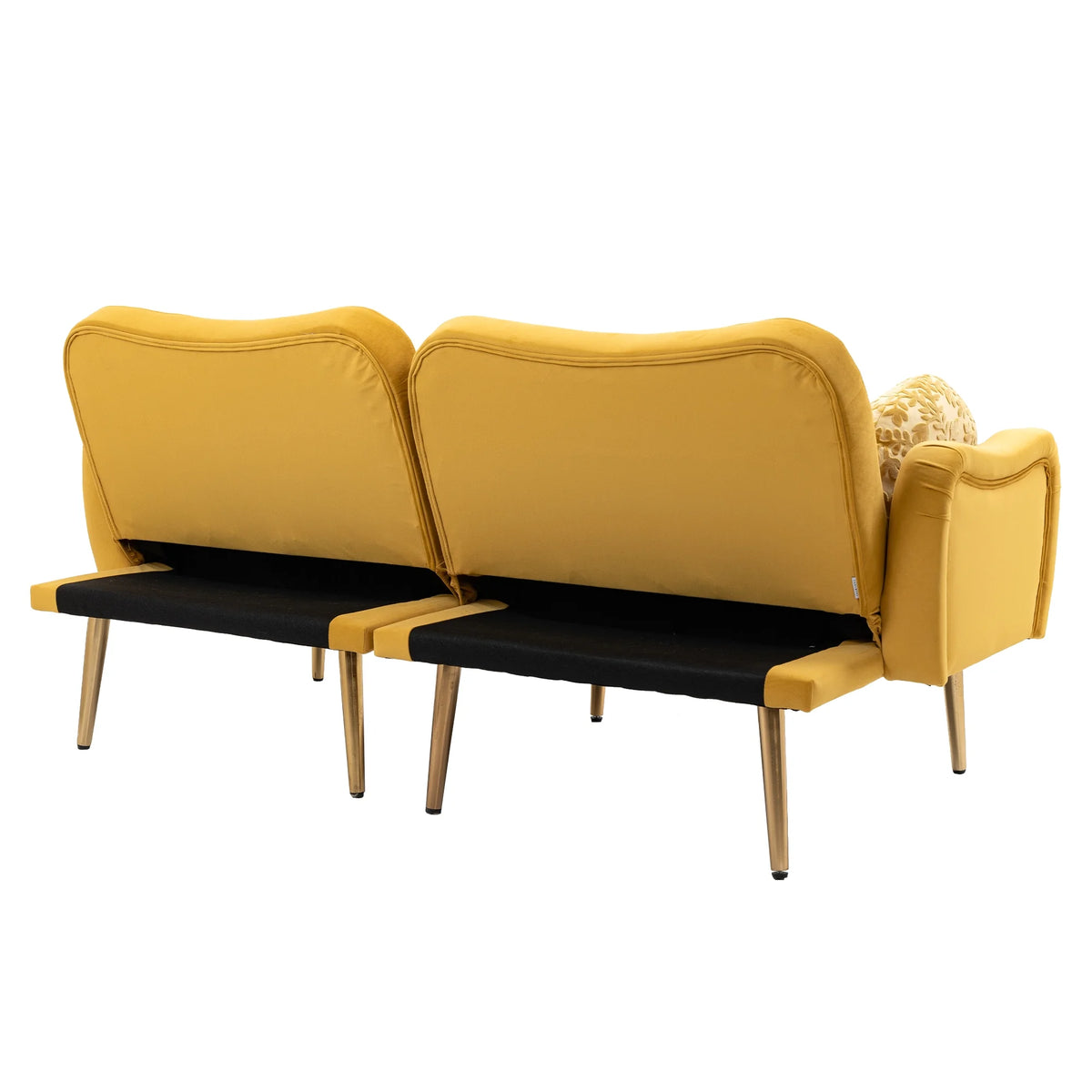 Velvet Love Seats Sofa with 2 Bolster Pillows M829434