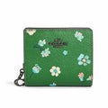 Green Multi Floral Print Snap Wallet D9565