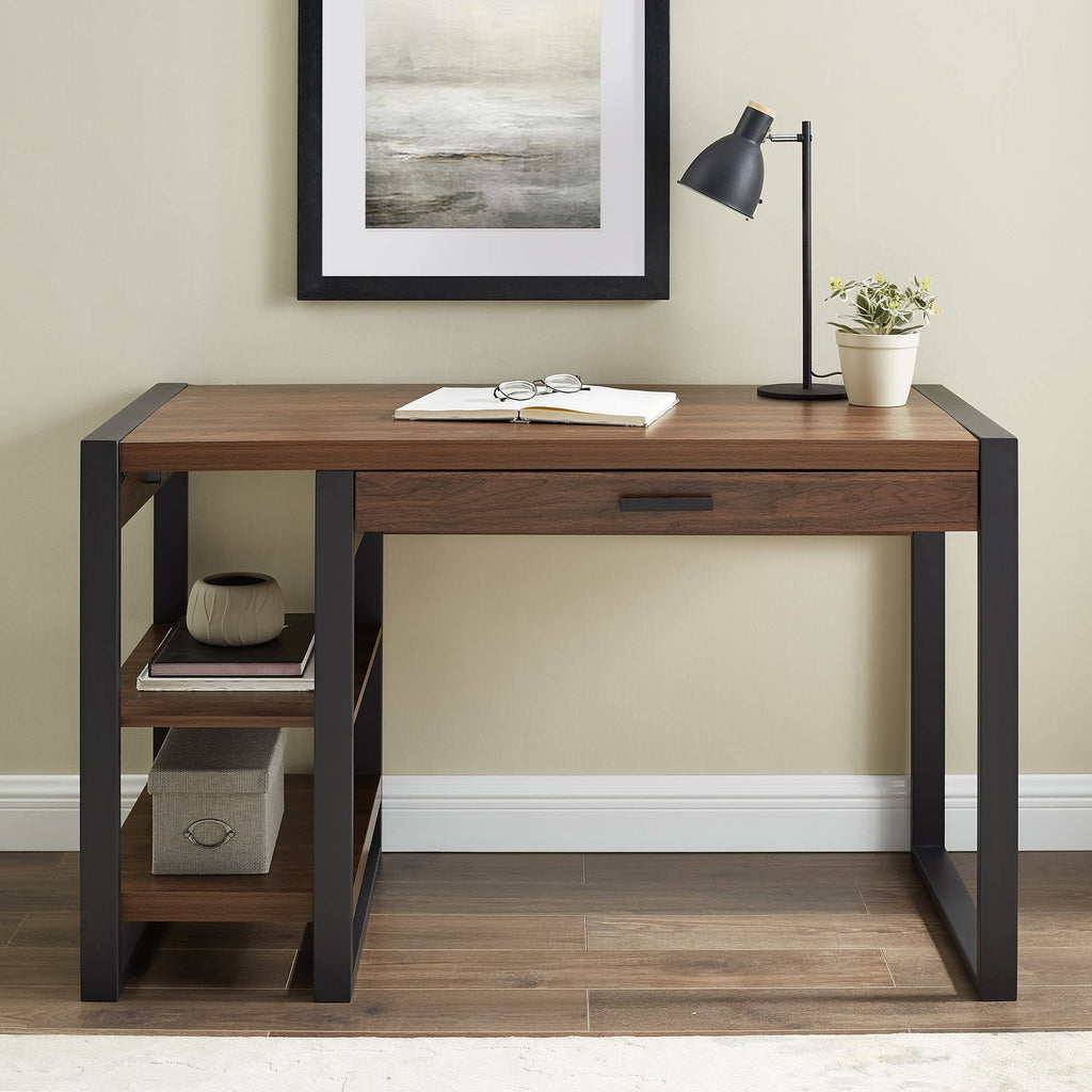 48x22 Industrial Farmhouse Tech Desk with USB Dark Walnut W112656