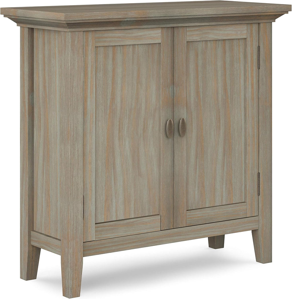Hickory Brown Solid Wood Low Storage Cabinet with 2 Doors and 2 Adjustable Shelves J7262