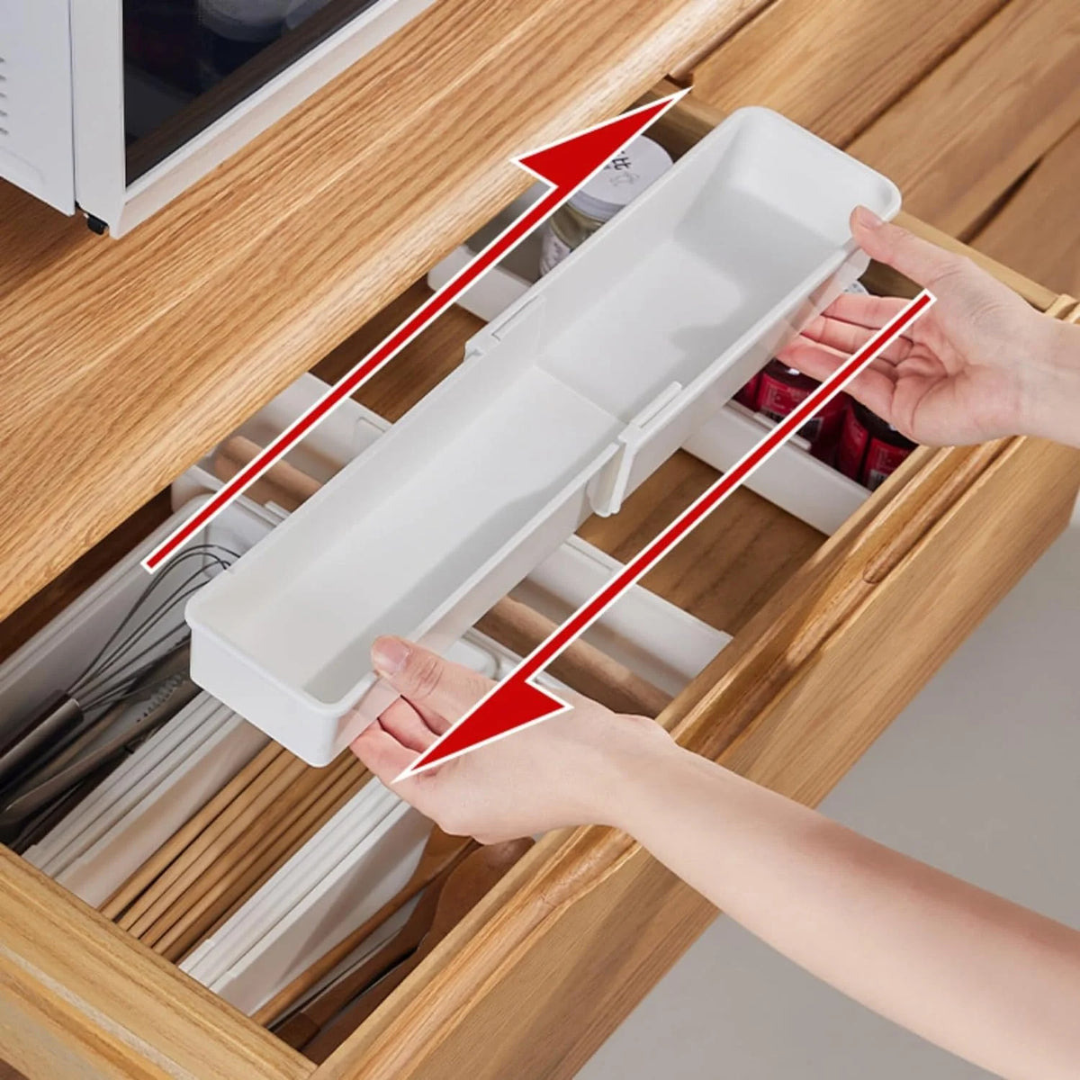 White 4pack Expandable Drawer Organizer Trays X58860