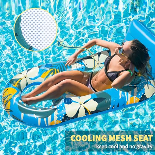 Heavy Duty Inflatable Pool Float with Cup Holder Backrest X918820