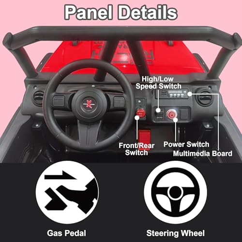 24V 5AH 2 Seater 4WD Electric Ride On Car with Remote Control (Red) N657085