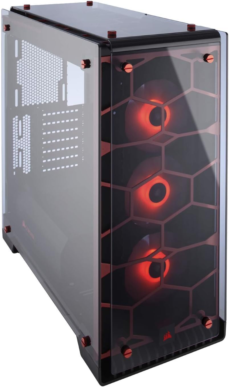 Black Mid-Tower Case with 3 RGB Fans Tempered Glass T62563