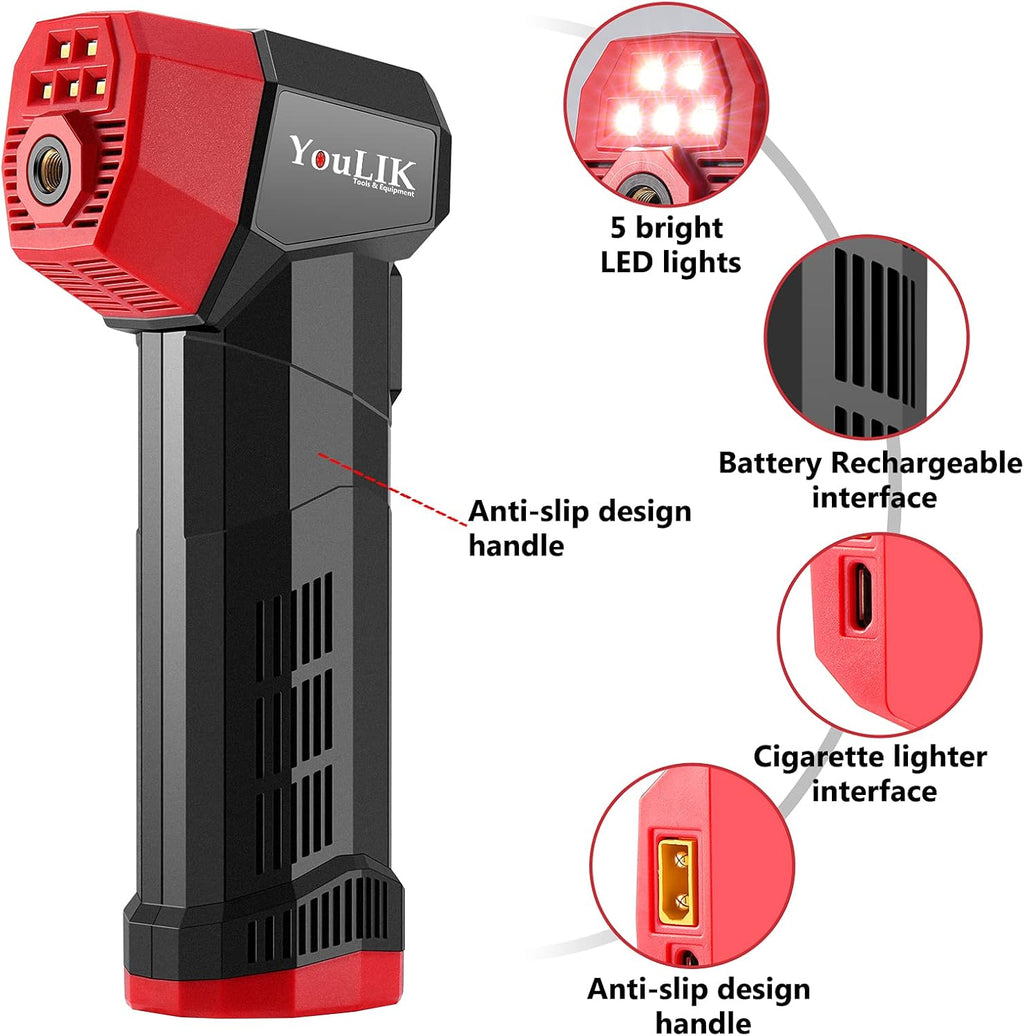 Tire Inflator Portable Air Compressor, 6000mAh Cordless Electric Pump N358