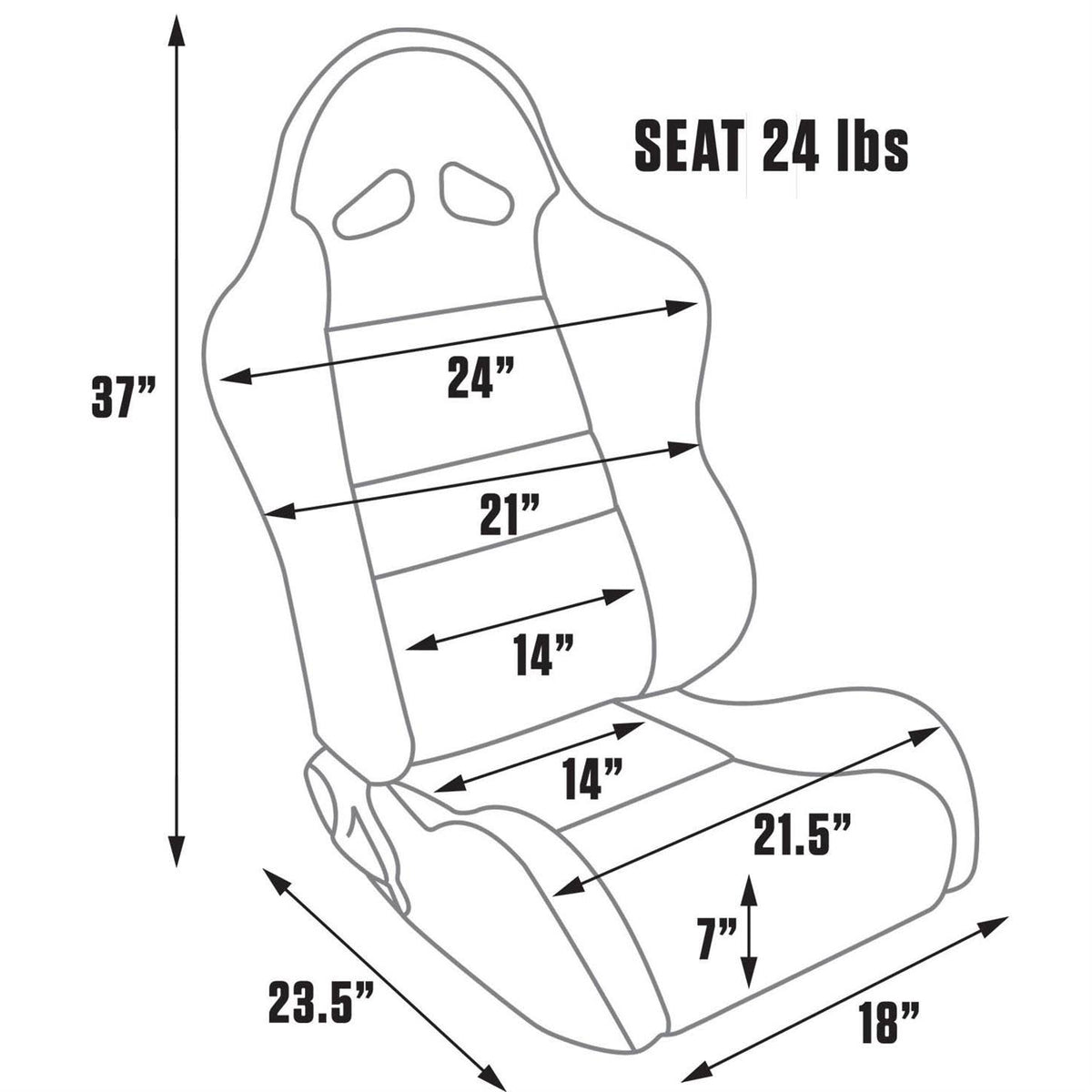 Gray Vinyl Velour Racing Seat B76626