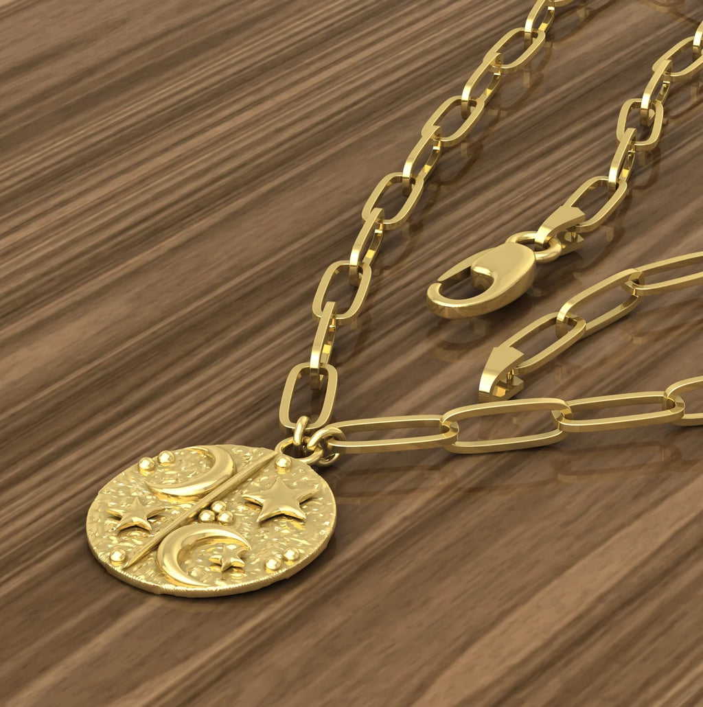 10K Yellow Gold Paperclip Chain Pendant Necklace I462751