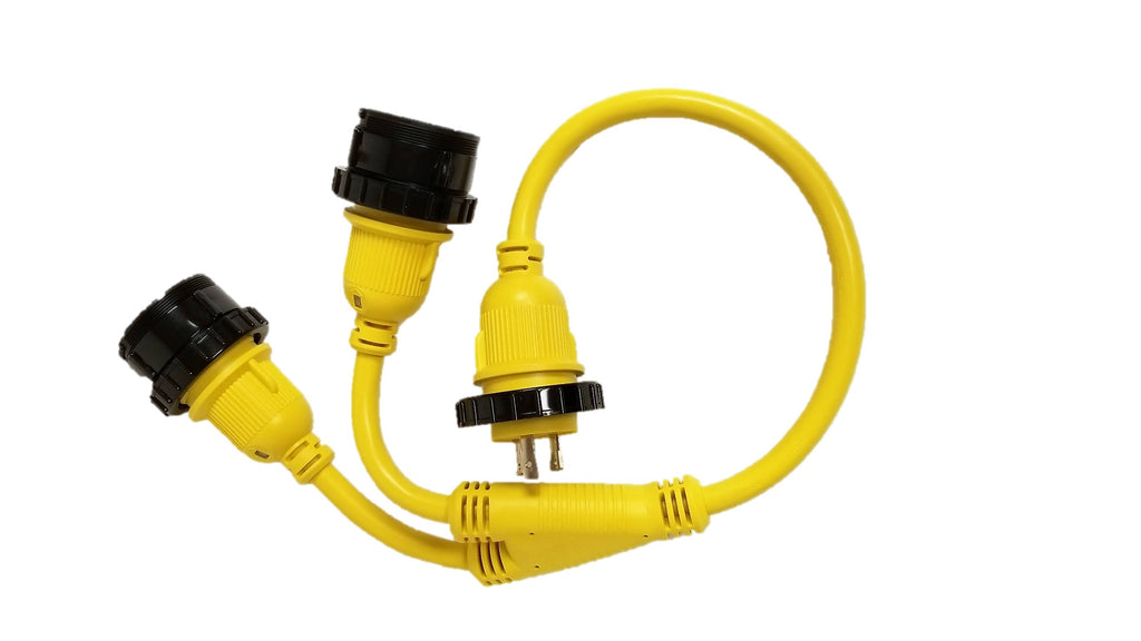 30 Amp Male to (2) 30 Amp Female Shore Power Y-Splitter V5384