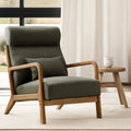 Mid-Century Modern Green Upholstered Accent Chair with Pillow D603655
