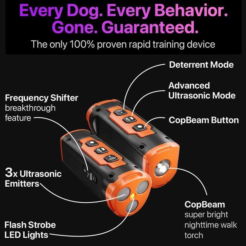 Dog Bark Deterrent Devices with 3X Sonic Emitters 50ft Range Y2388