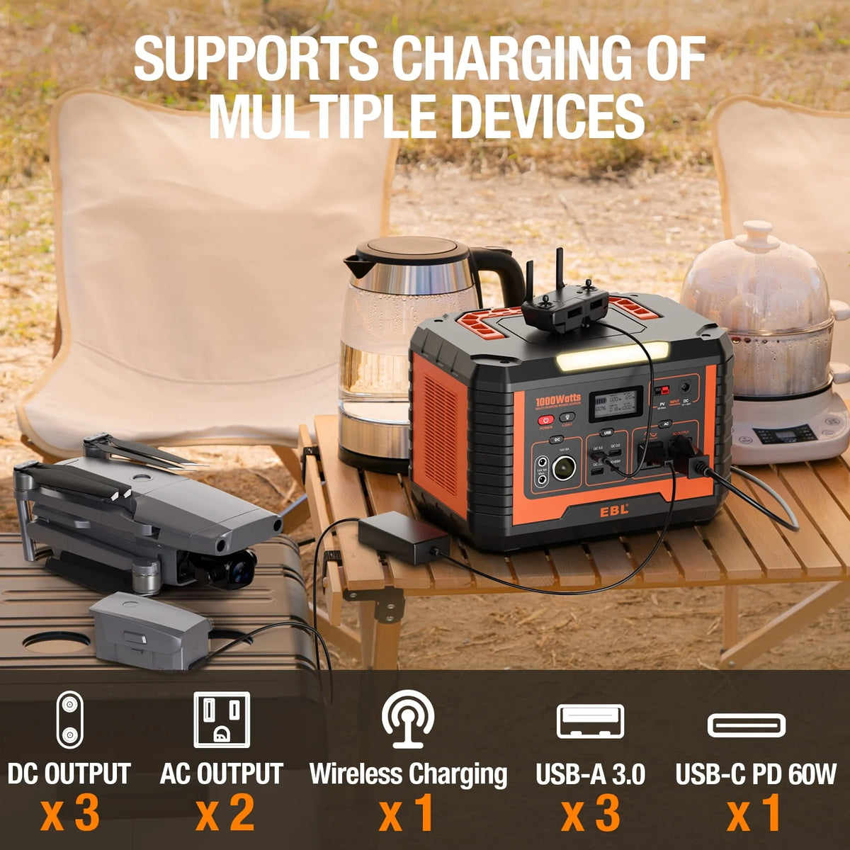 1000W 999Wh Portable Power Station V552