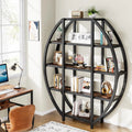 69" Tall 5 Tiers Rustic Brown Bookshelf R470