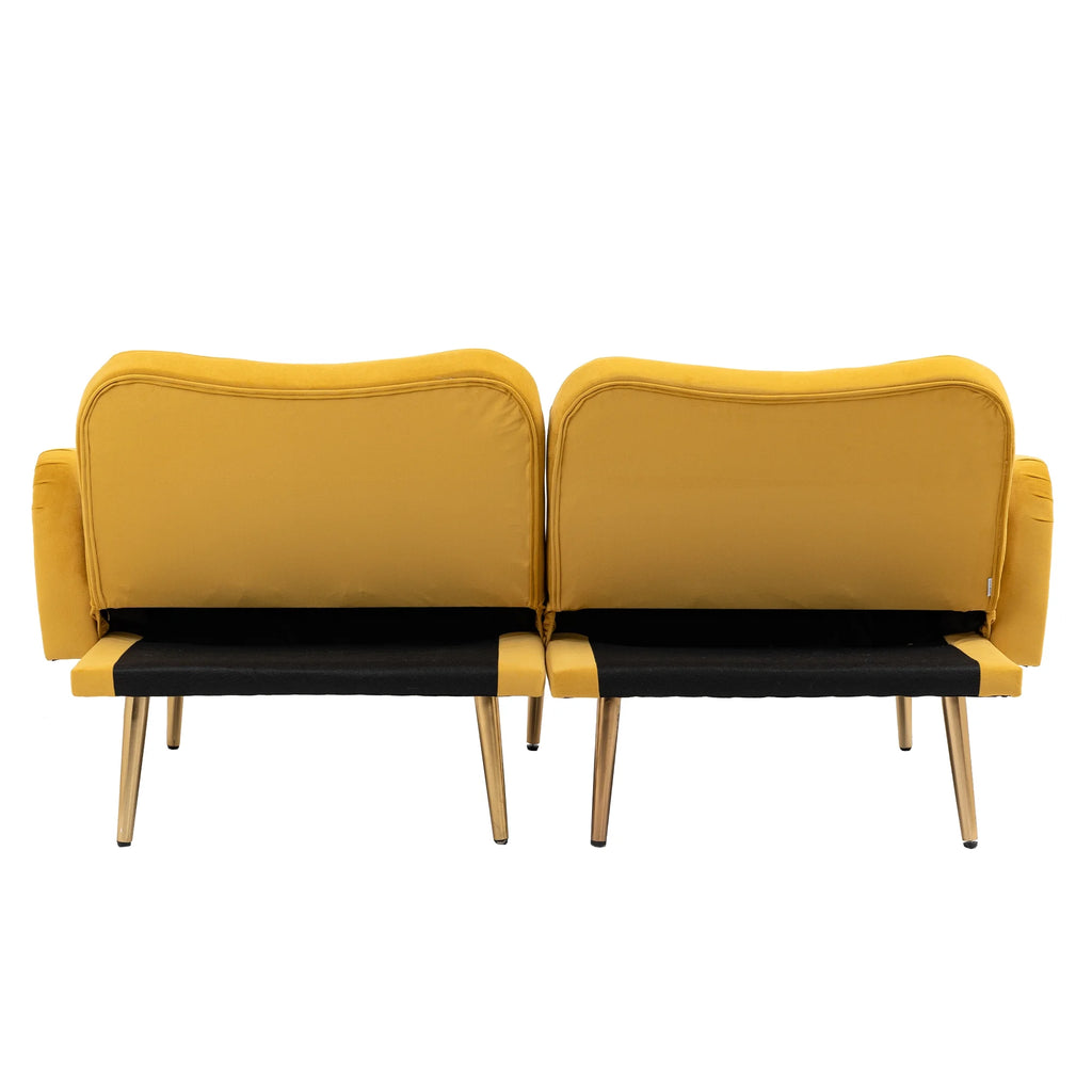 Velvet Love Seats Sofa with 2 Bolster Pillows M829434
