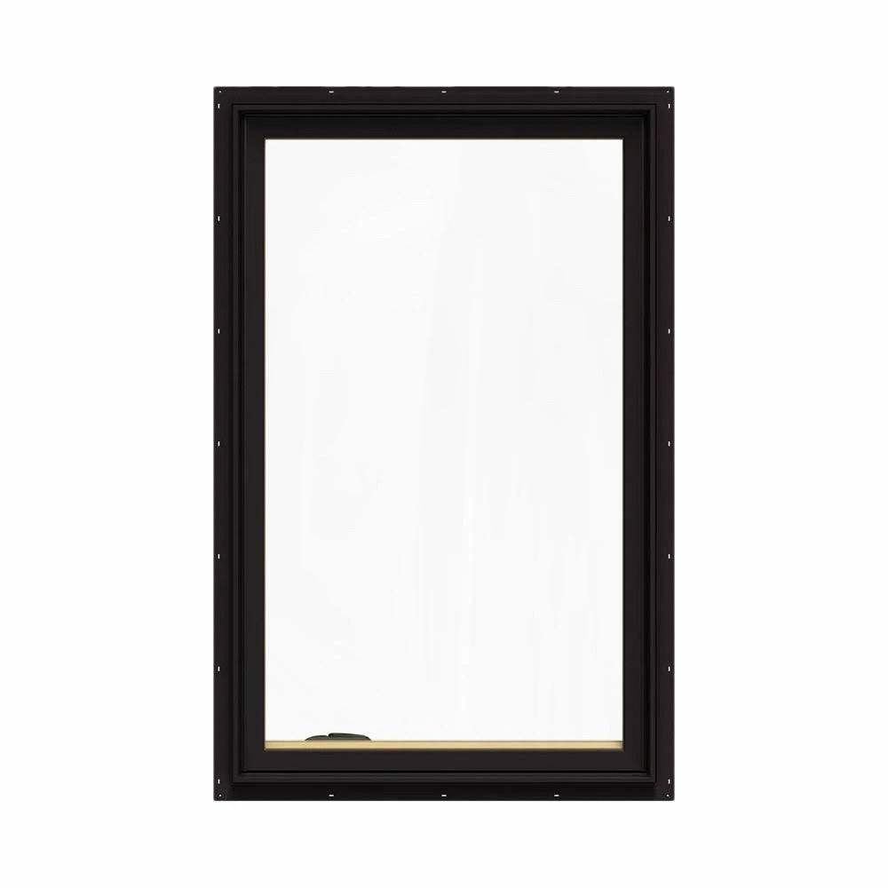Black Painted Clad Wood Left-Handed Casement Window with Mesh Screen I84172