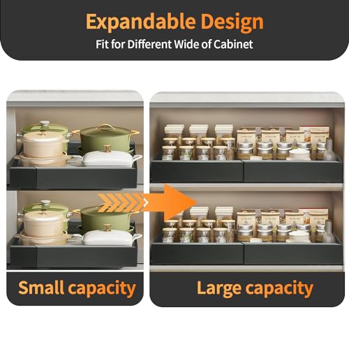 Gray Expandable Heavy Duty Slide Out Drawers B147
