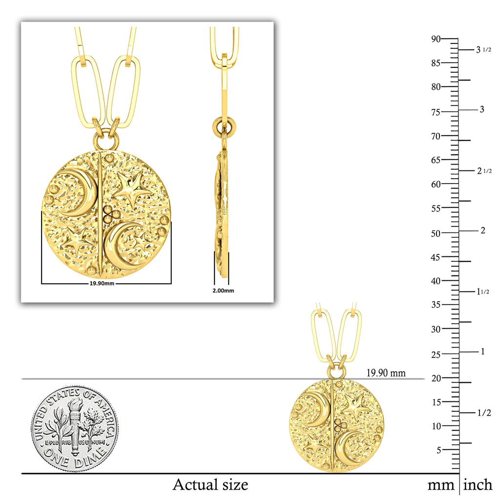 10K Yellow Gold Paperclip Chain Pendant Necklace I462751