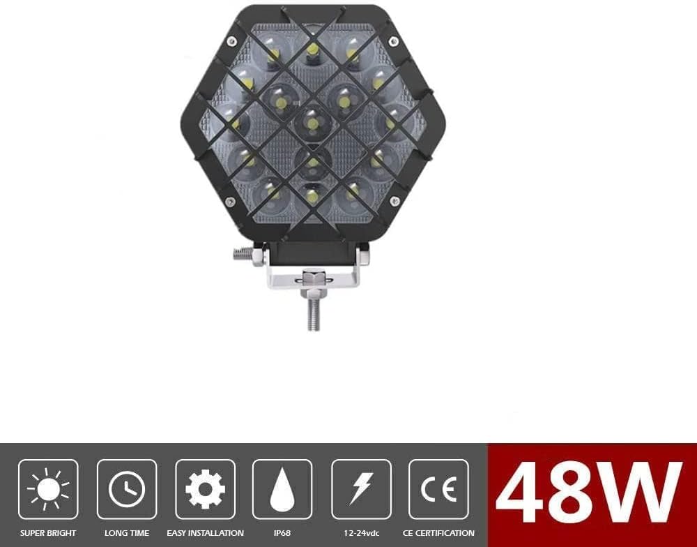 51W Round LED Off-Road Work Lights 4 Pcs Red S927