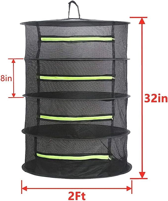 4-Layer Folding Nylon Mesh Drying Rack with Carrying Bag T6430