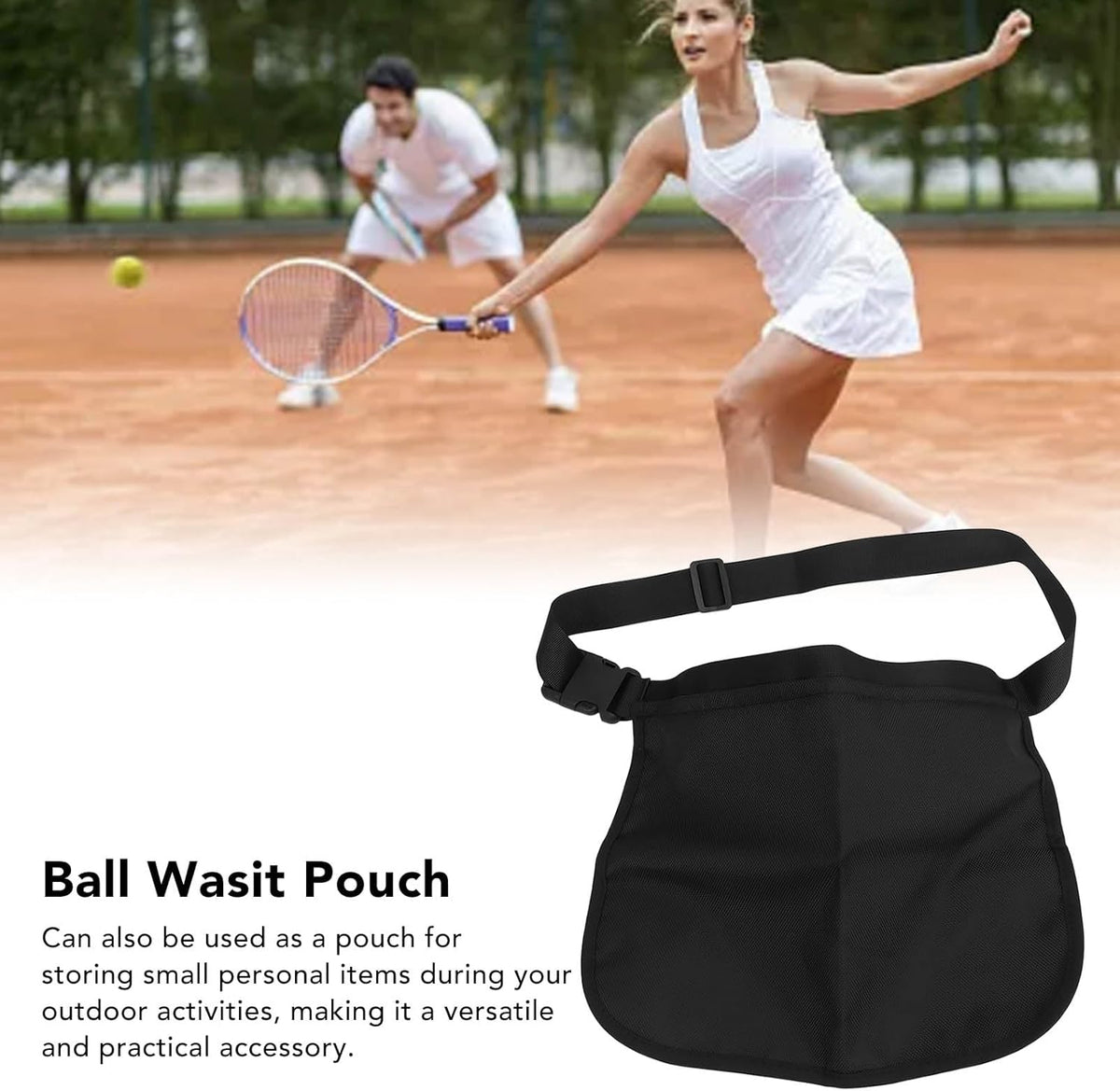 Black Oxford Cloth Waist Belt Bag Pouch Y588