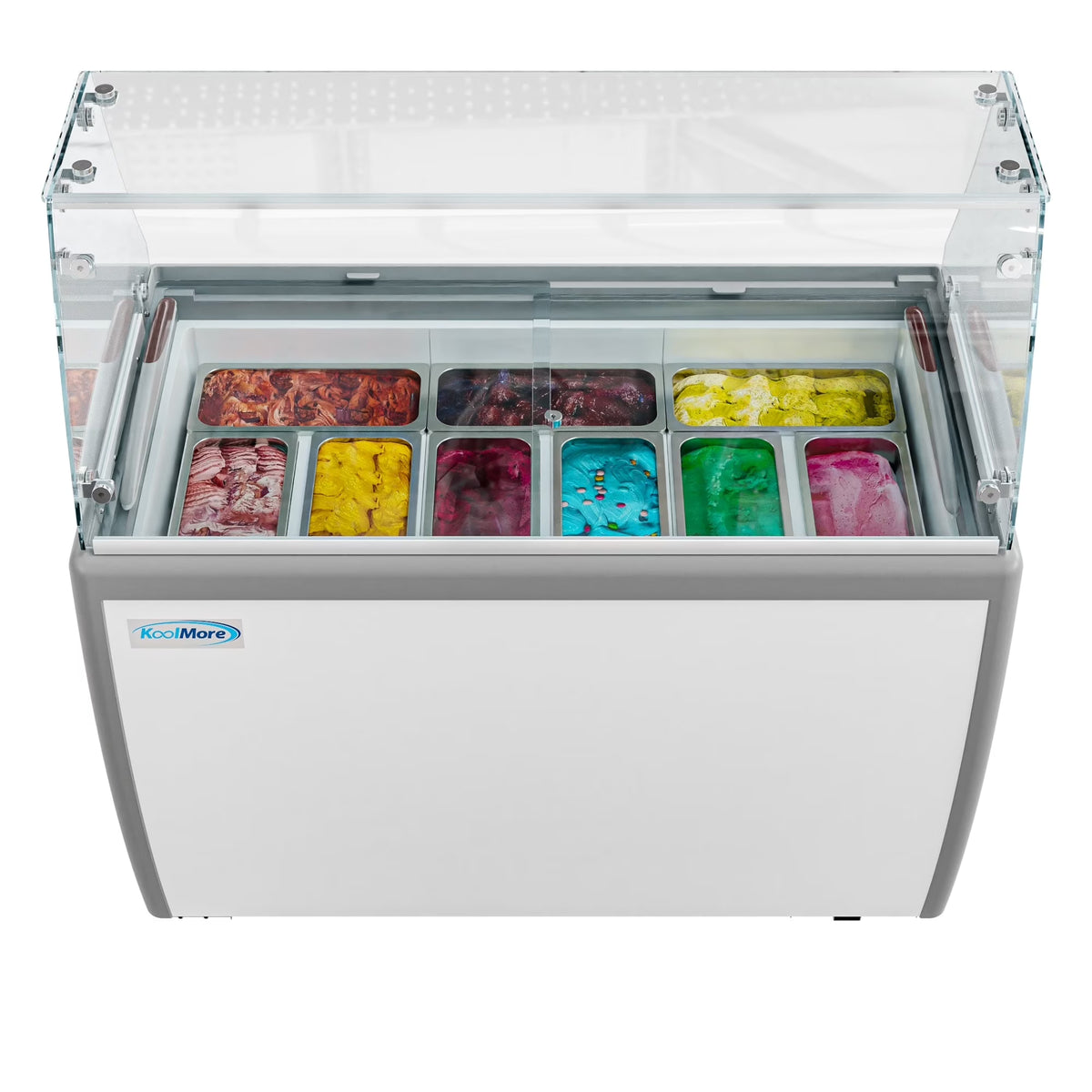 Gelato Dipping Cabinet Display Freezer with Sliding Glass Door and Sneeze Guard 13 cu. ft. C957649