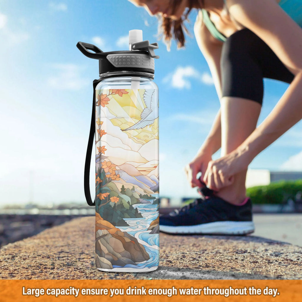 32oz Tritan Leakproof Clear Water Bottle with Straw A620