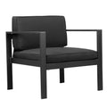 29 Inch Jet Black Aluminum Armchair Y1992