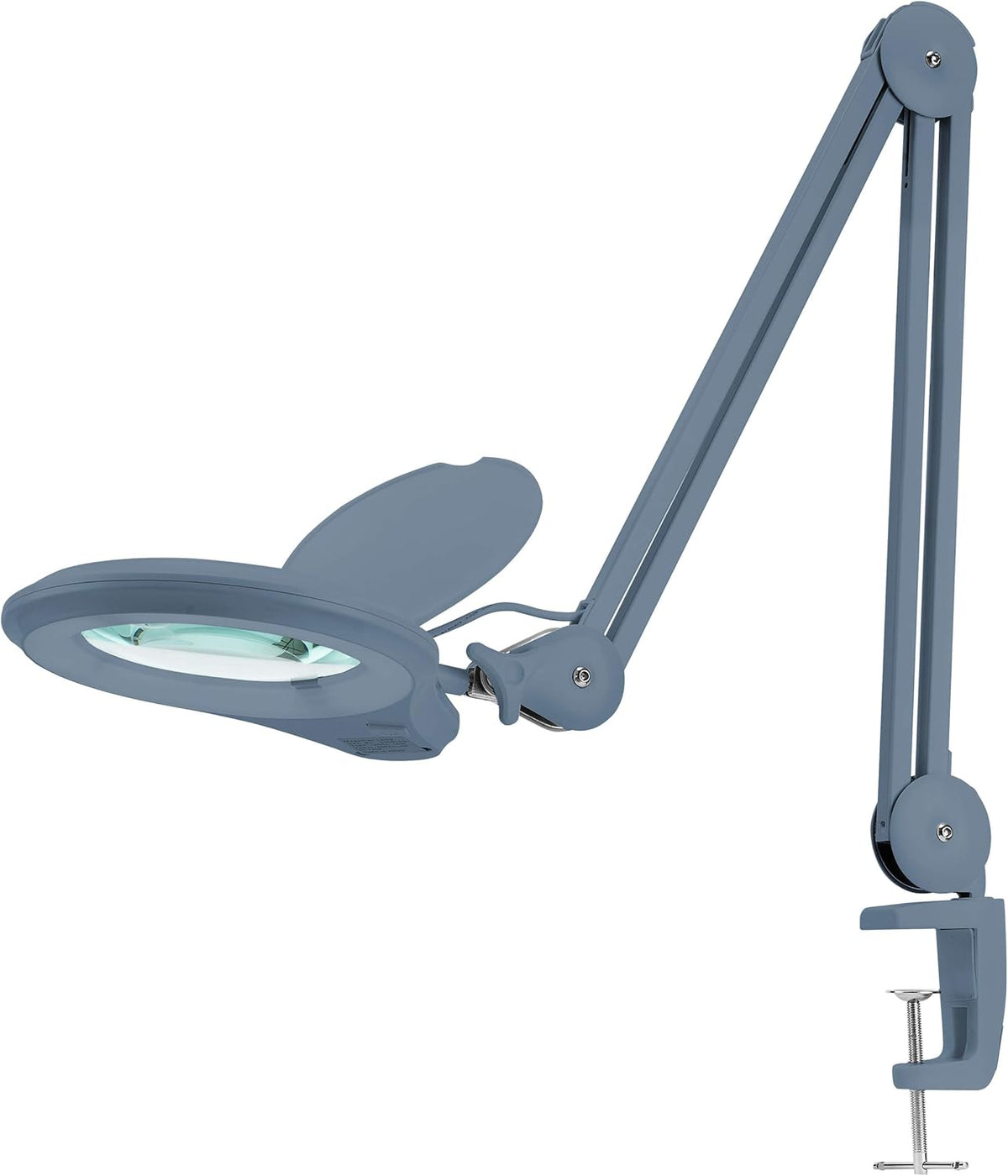 Gray 5 Inches Diameter Lens LED Magnifying Lamp with Clamp F810