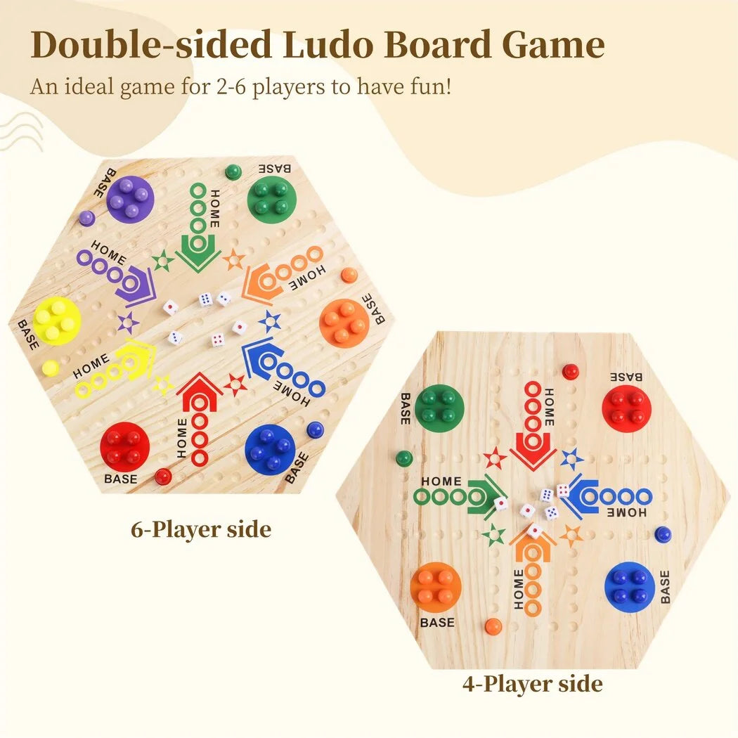 Double-Sided Wooden Marble Board Game C643