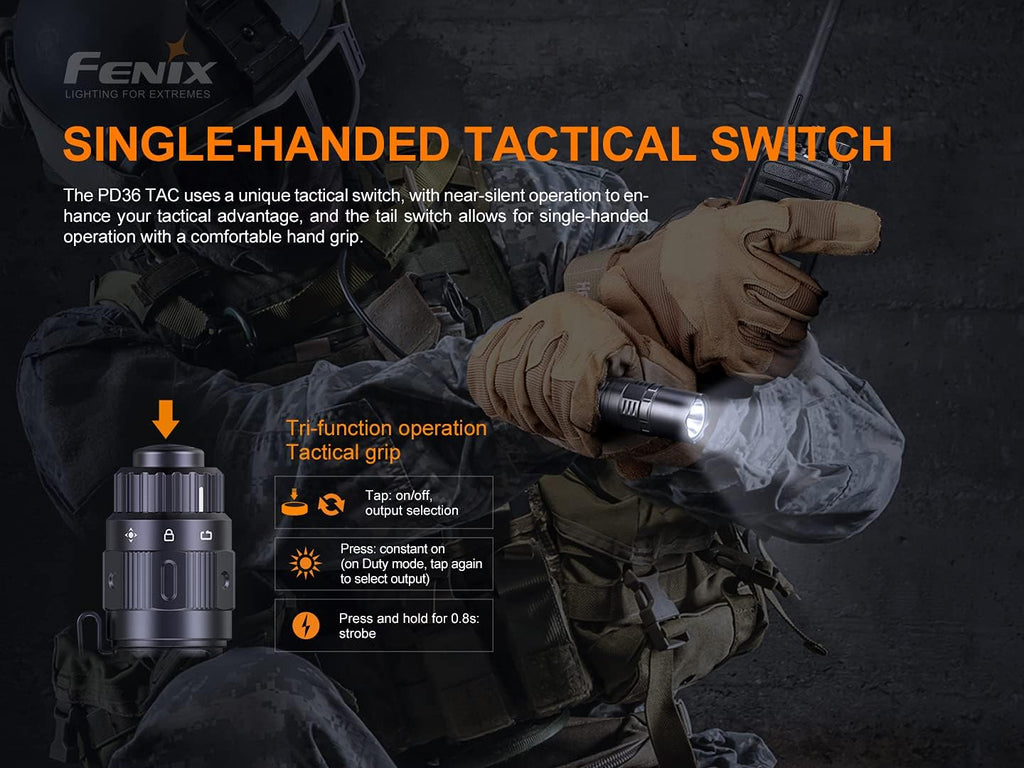 Tactical Flashlight with 5000mAh USB-C Rechargeable Battery A967305