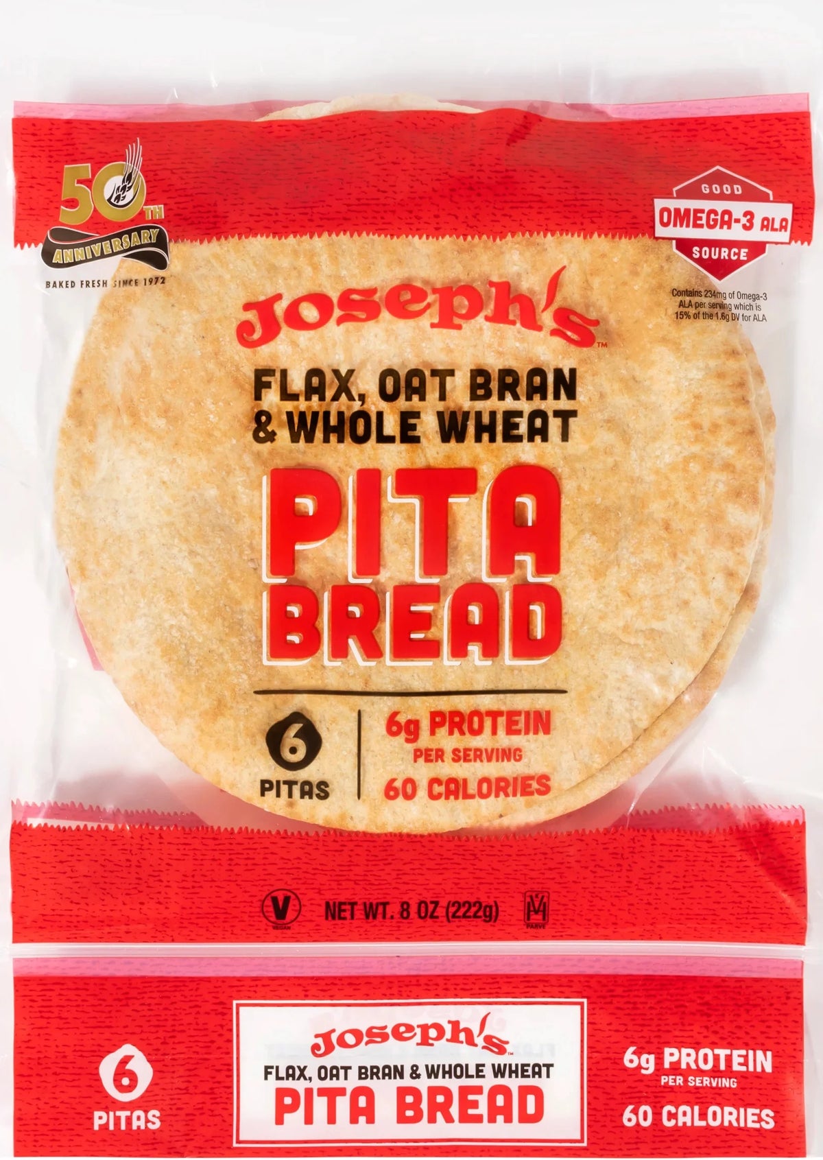 Low Net Carb Flax Pita Bread 6 Pack H2299