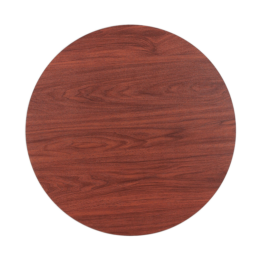 32-inch Modern Round Coffee Table with Wood Top T955334
