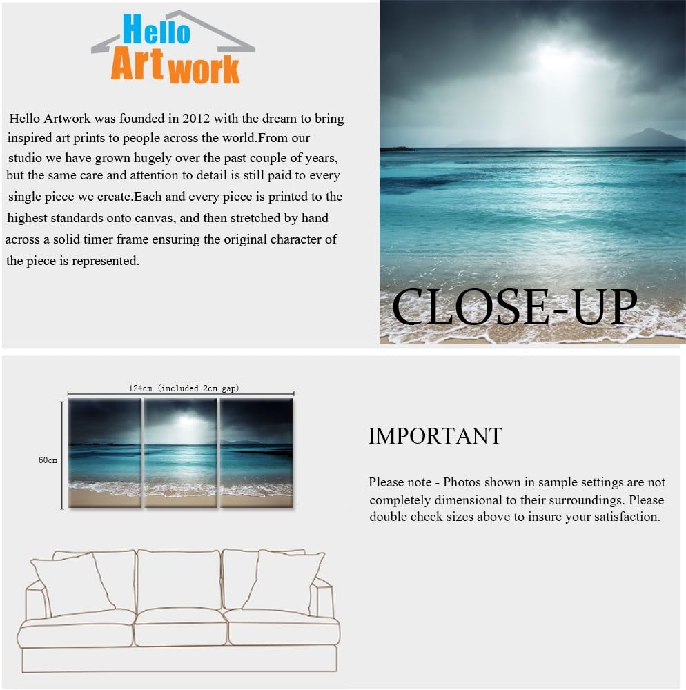 Blue Sea Canvas Wall Art T858