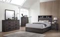 Contemporary Gray Wood King Bedroom Set 6pcs L876