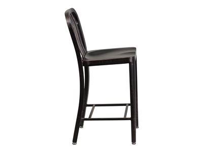 Black-Antique Gold Metal Counter Height Stool Q128961