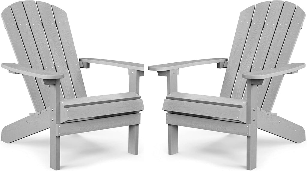 Black Plastic Adirondack Chairs Set of 2 A1877