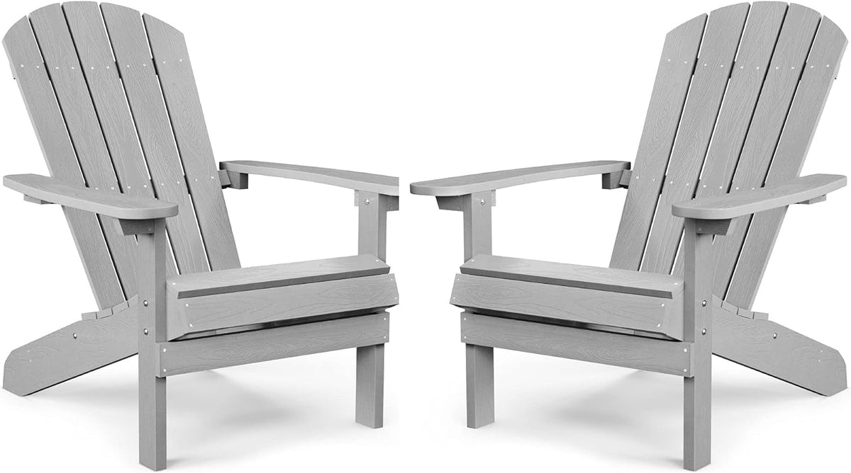 Black Plastic Adirondack Chairs Set of 2 A1877