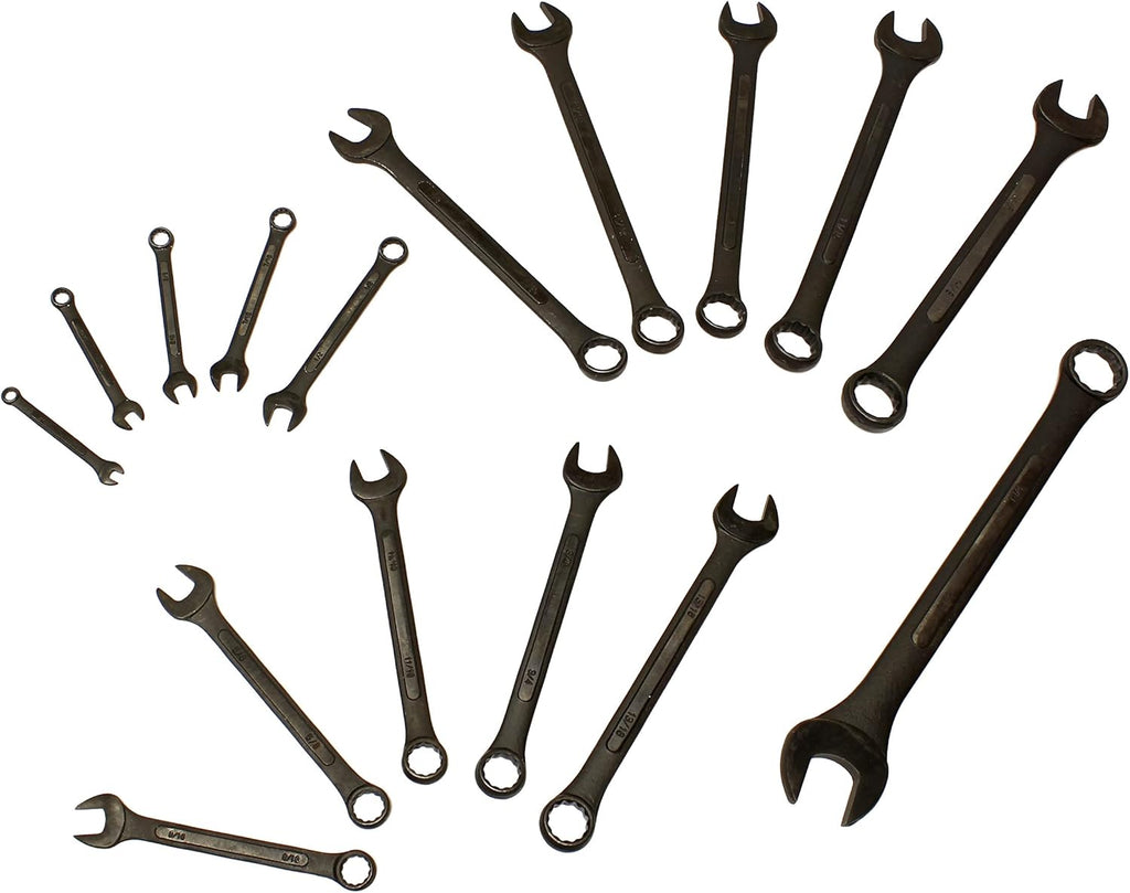 16 Pc SAE Combination Wrench Set with Roll Up Pouch P6413