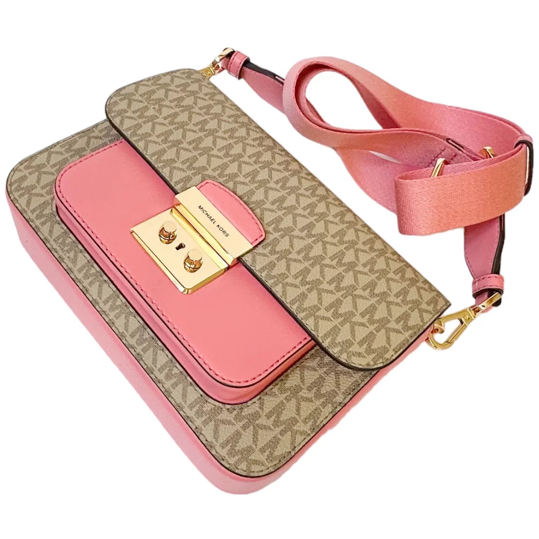 Medium PVC Leather Flap Crossbody Handbag F340